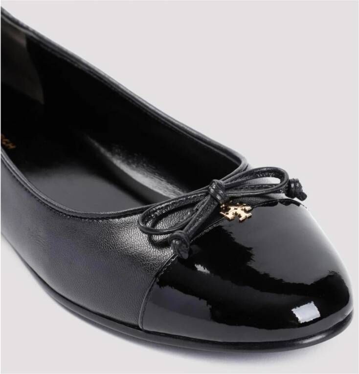 Tory Burch Klassieke zwarte leren ballerina`s