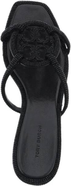 TORY BURCH Kristal Pavé Leren Sandalen Black Dames