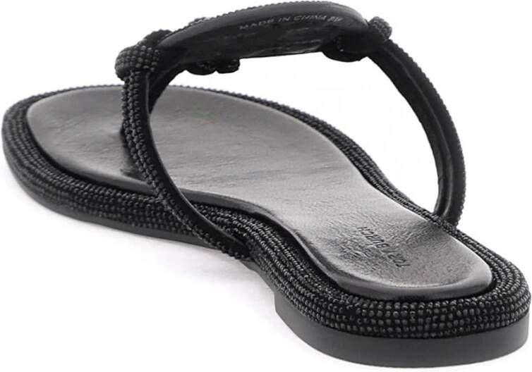 TORY BURCH Kristal Pavé Leren Teenslippers Black Dames