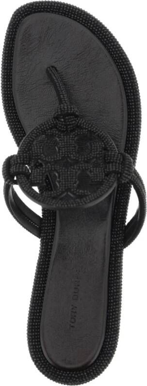 TORY BURCH Kristal Pavé Leren Teenslippers Black Dames