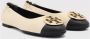 TORY BURCH Crèmekleurige Claire Leren Ballerina met Zwarte Contrastneus Beige Dames - Thumbnail 5