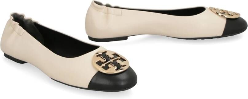 TORY BURCH Leren ballet flats Beige Dames