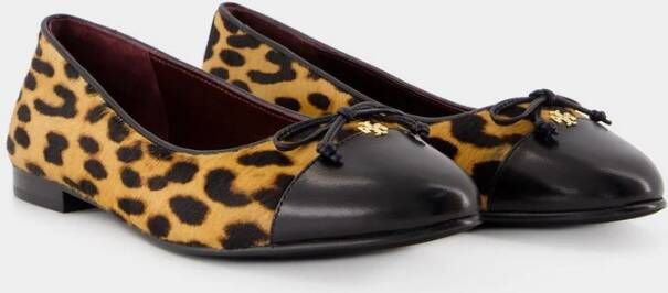 TORY BURCH Leren Cap Toe Ballerina's Bedrukt Multicolor Dames