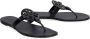 TORY BURCH Leren platte sandalen met logo detail Black Dames - Thumbnail 2