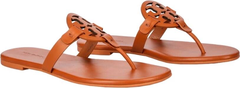 TORY BURCH Leren sandalen voor warm weer Brown Dames