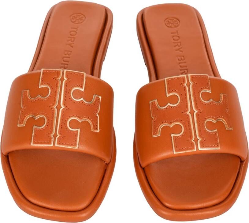 TORY BURCH Leren sandalen voor warm weer Bruin Dames