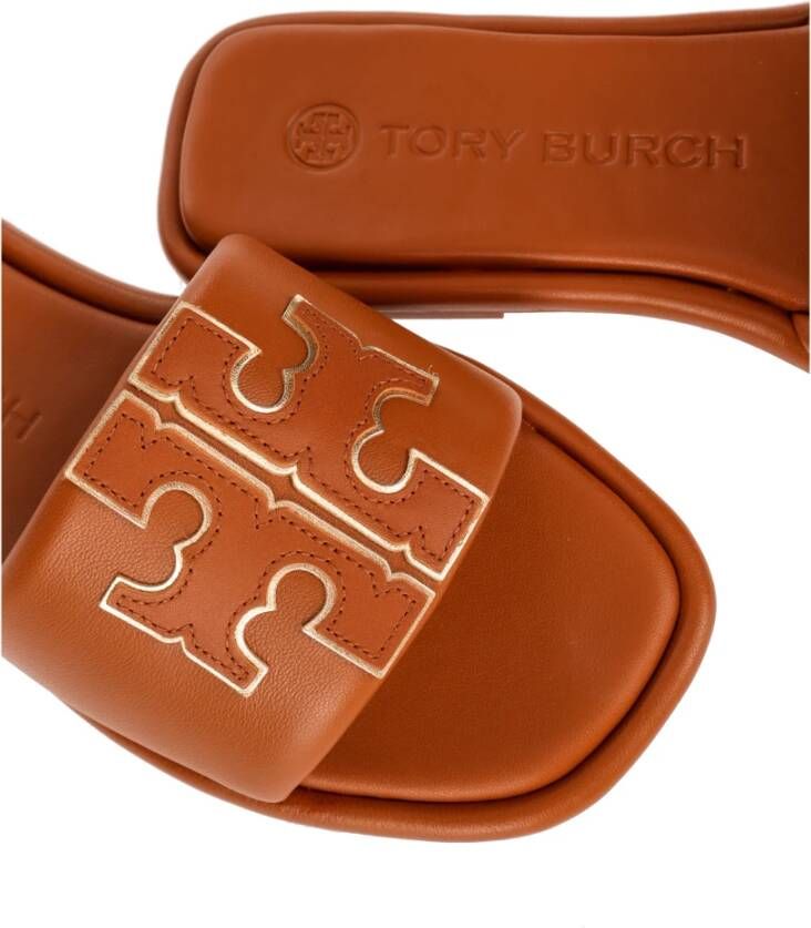 TORY BURCH Leren sandalen voor warm weer Bruin Dames