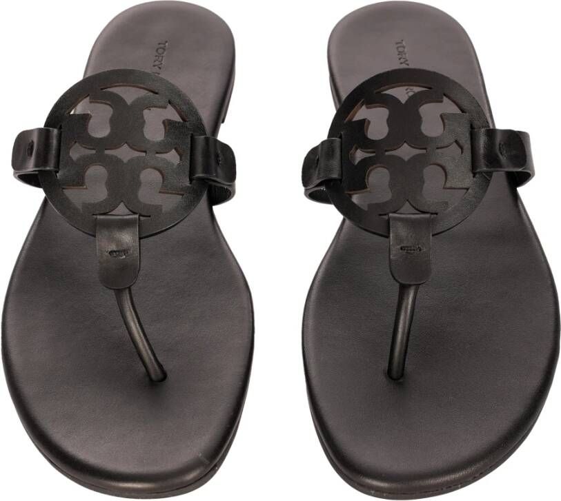 TORY BURCH Leren sandalen voor warm weer Zwart Dames