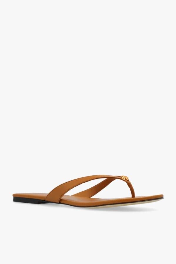 TORY BURCH Leren slides Bruin Dames