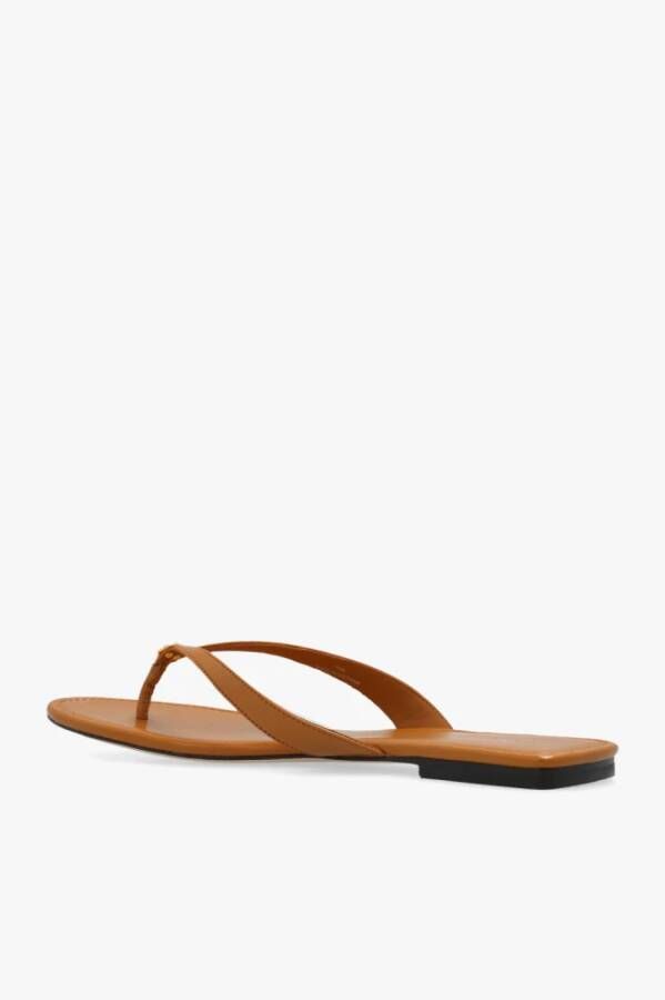 TORY BURCH Leren slides Bruin Dames