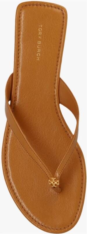 TORY BURCH Leren slides Bruin Dames