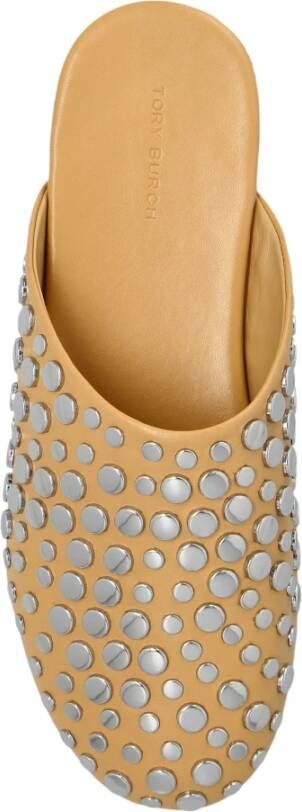 Tory Burch Leren slippers met studs