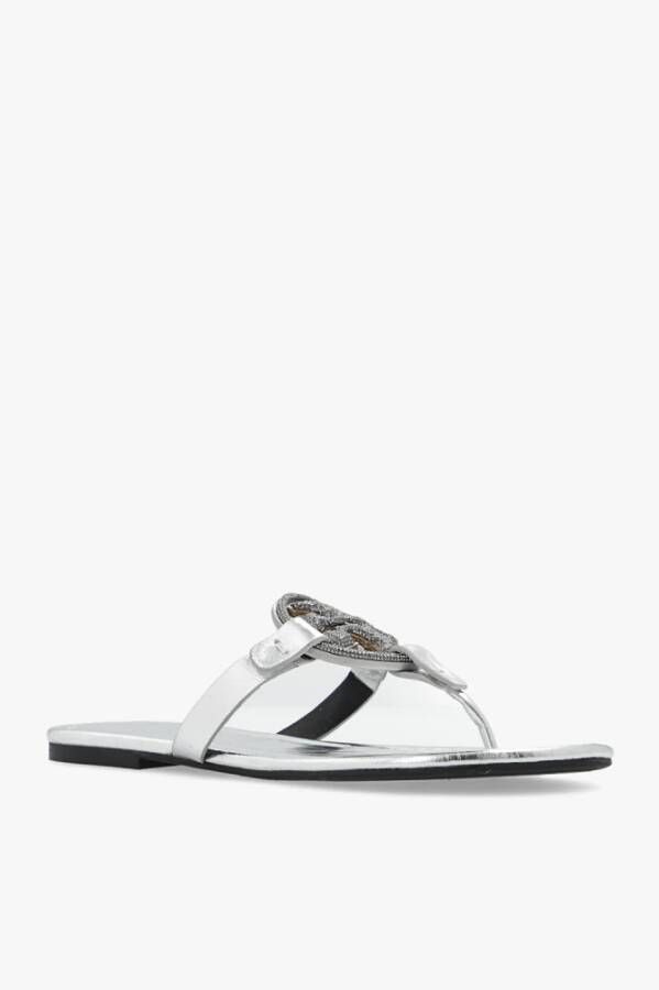 TORY BURCH Miller slides met logo Grijs Dames