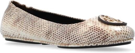 TORY BURCH Minnie leren balletflats Beige Dames