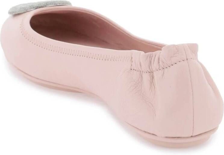 TORY BURCH Minnie Travel Ballet Flats Pink Dames