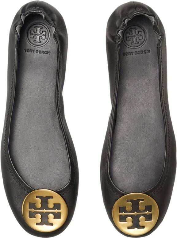 TORY BURCH Minnie Travel Ballet Logo Ballerine Zwart Dames