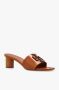 TORY BURCH Bruine Hak Slides Bruin Dames - Thumbnail 4