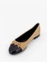Tory Burch Platte Beige Schoenen met Metalen Logo Detail - Thumbnail 2