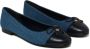 TORY BURCH Gestikte Cap-Toe Ballet Flats Blue Dames - Thumbnail 6
