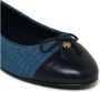 TORY BURCH Gestikte Cap-Toe Ballet Flats Blue Dames - Thumbnail 8