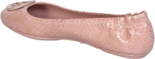 Tory Burch Roze Ballerina Flats Slangeffect