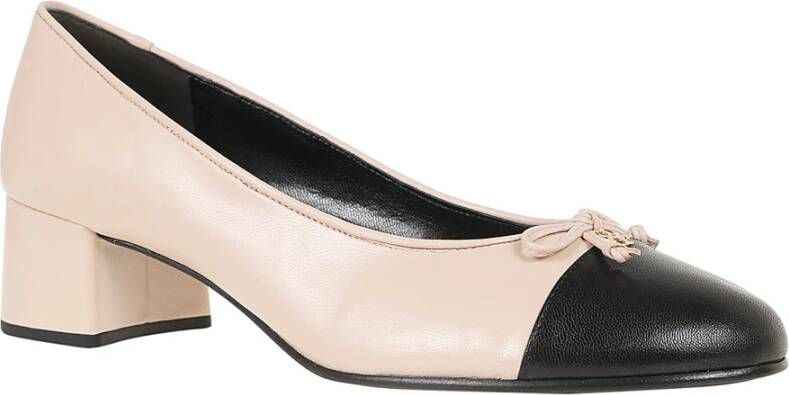 TORY BURCH Roze Zwarte Korrelige Leren Hak Pink Dames