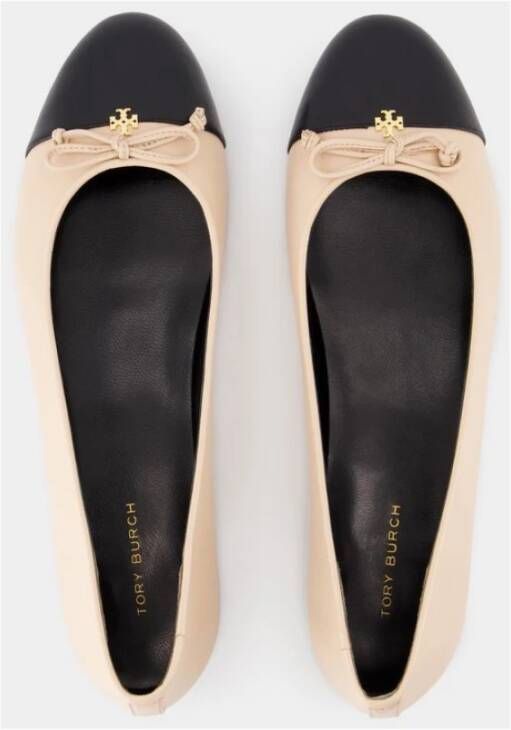 TORY BURCH Roze Leren Ballerina's Instap Ronde Neus Pink Dames