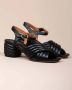 TORY BURCH Gewatteerde leren sandalen met hak Zwart Dames - Thumbnail 2