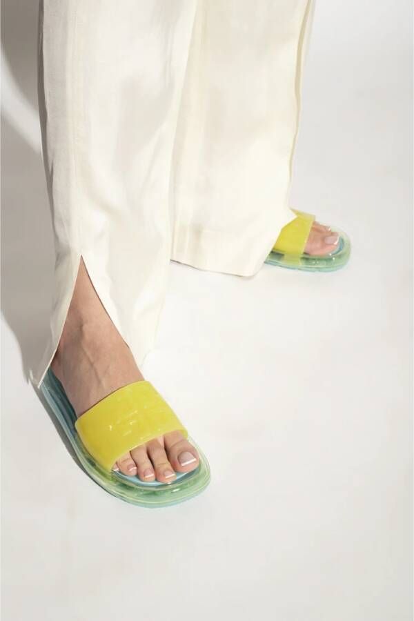 TORY BURCH Bubble Jelly Slides met Gradiënteffect Geel Dames