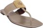 TORY BURCH Georgia flip-flops in leer Gray Dames - Thumbnail 5