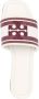 TORY BURCH Bordeaux Logo-Geborduurde Platte Slides Rood Dames - Thumbnail 4