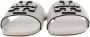 TORY BURCH Witte Leren Slides met Ingegraveerd Logo White Dames - Thumbnail 4