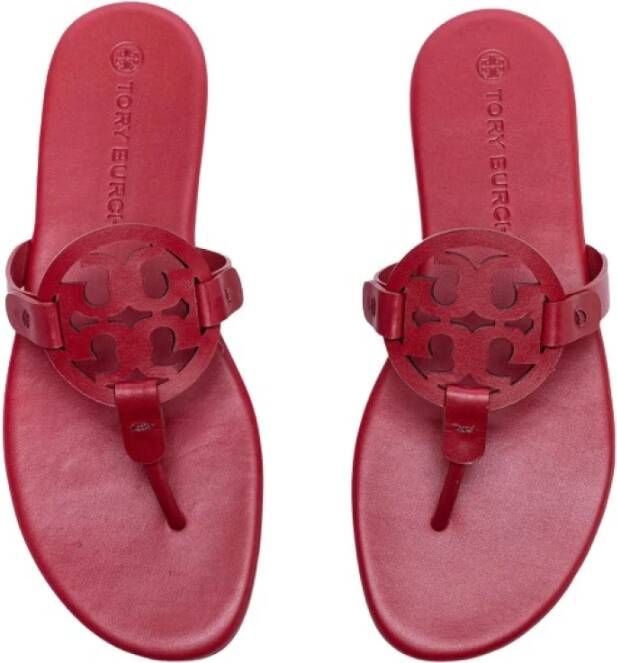 TORY BURCH Rode Leren Miller Flip Flops Rood Dames