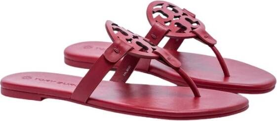 TORY BURCH Rode Leren Miller Flip Flops Rood Dames