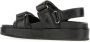 Tory Burch Zwarte leren sandalen met open teen - Thumbnail 3