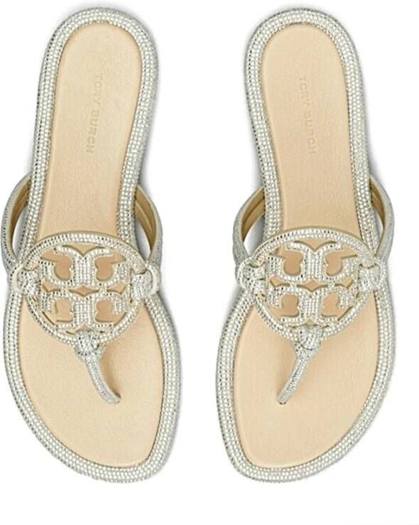 TORY BURCH Stijlvolle Slippers voor Vrouwen Gray Dames
