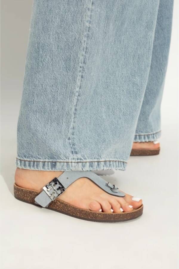 TORY BURCH Suede mules Gray Dames