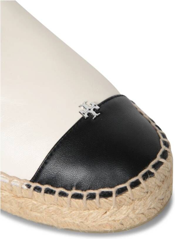 Tory Burch Witte Espadrilles met Zwarte Cap Toe