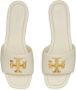 Tory Burch Witte leren sandalen met T-plaat - Thumbnail 2
