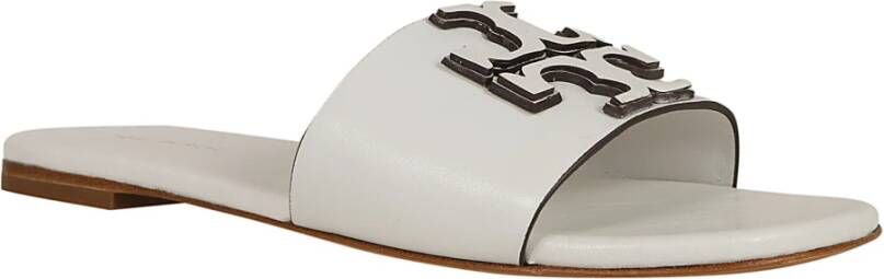 TORY BURCH Witte Leren Slippers Elegant Comfort White Dames
