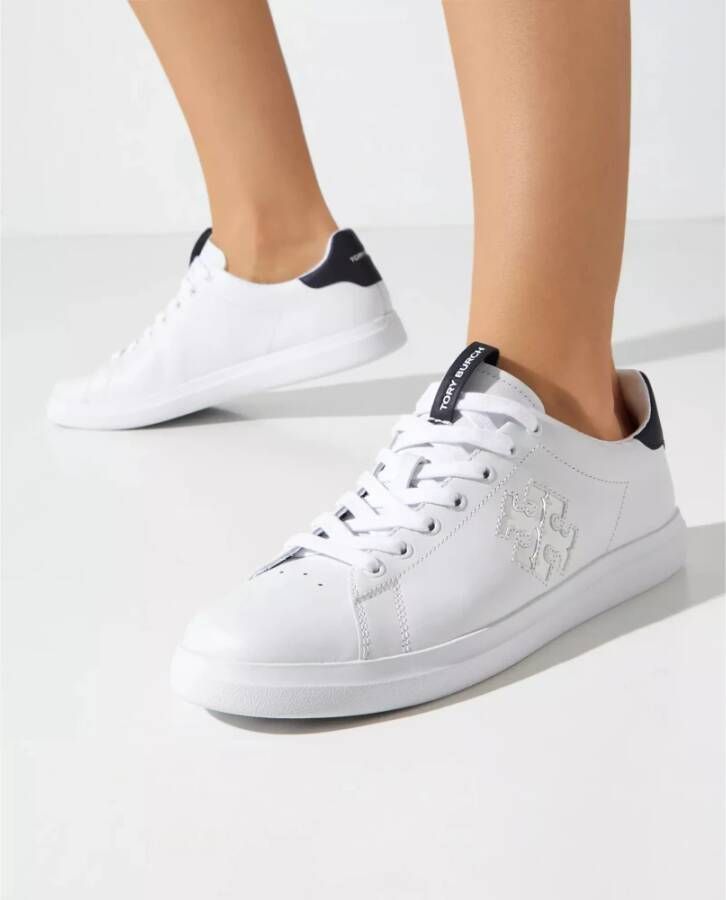 TORY BURCH Witte Leren Sneakers Howell Logo White Dames