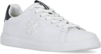 TORY BURCH Witte Leren Sneakers met Logo Wit Dames