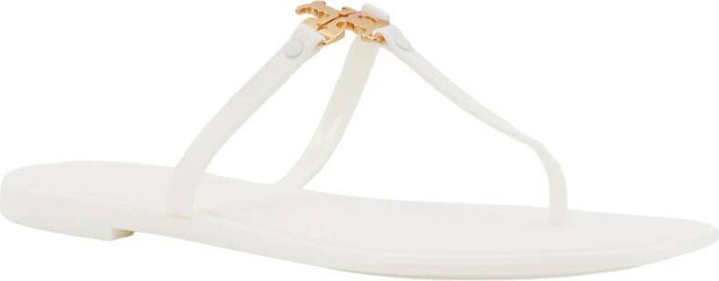 TORY BURCH Witte Sandalen met Metalen Logo White Dames