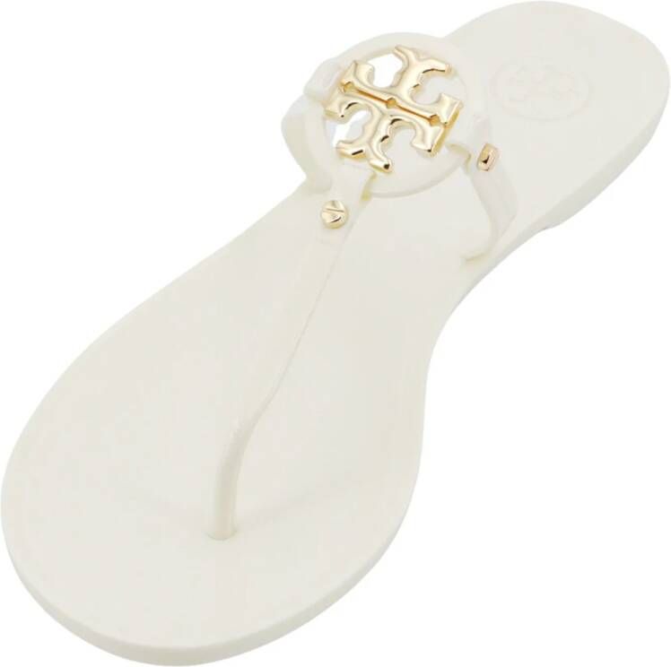 TORY BURCH Witte Sandalen met Metalen Logo White Dames