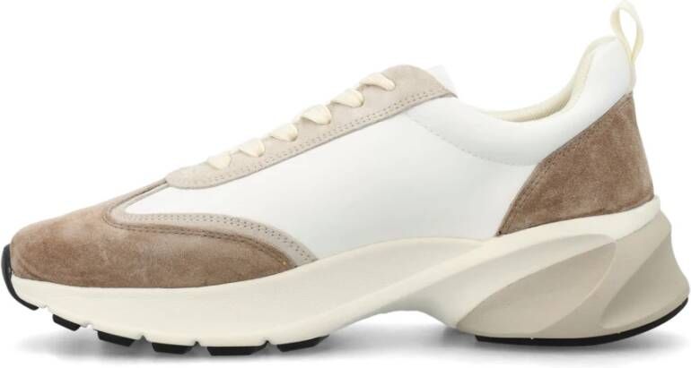 TORY BURCH Witte Sneakers met Nylon en Suède Bovenwerk White Dames