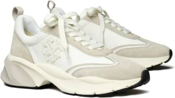 TORY BURCH Witte Sneakers van Nylon en Suède White Dames