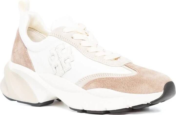 TORY BURCH Witte Sneakers metylon Suède en Leren Bovenwerk White Dames