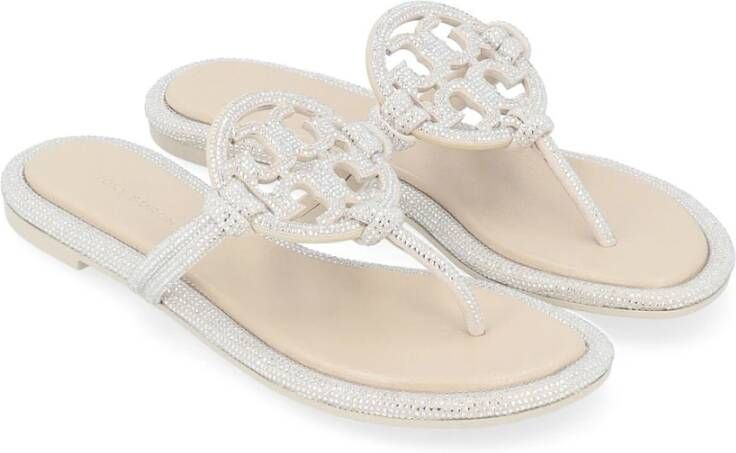 TORY BURCH Zachte Grijze Strass Sandaal Gray Dames