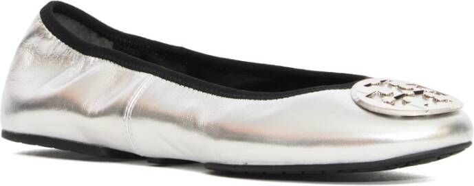 Tory Burch Zilveren Ballerina's Elegant Comfortabele Stijl