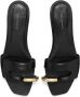 Tory Burch Zwart Goud Doorboorde Slide Sandalen - Thumbnail 2